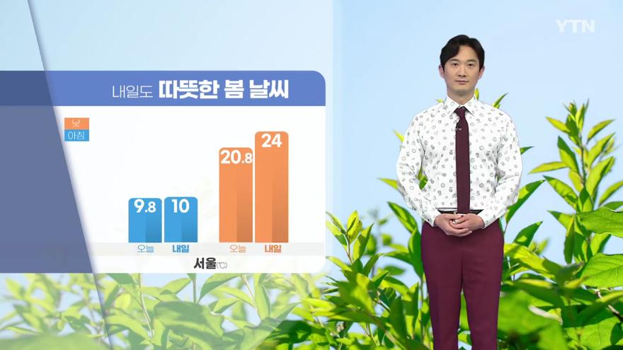 날씨] 내일도 따뜻한 봄 날씨, 대체로 맑음...큰 일교차 주의 | Ytn